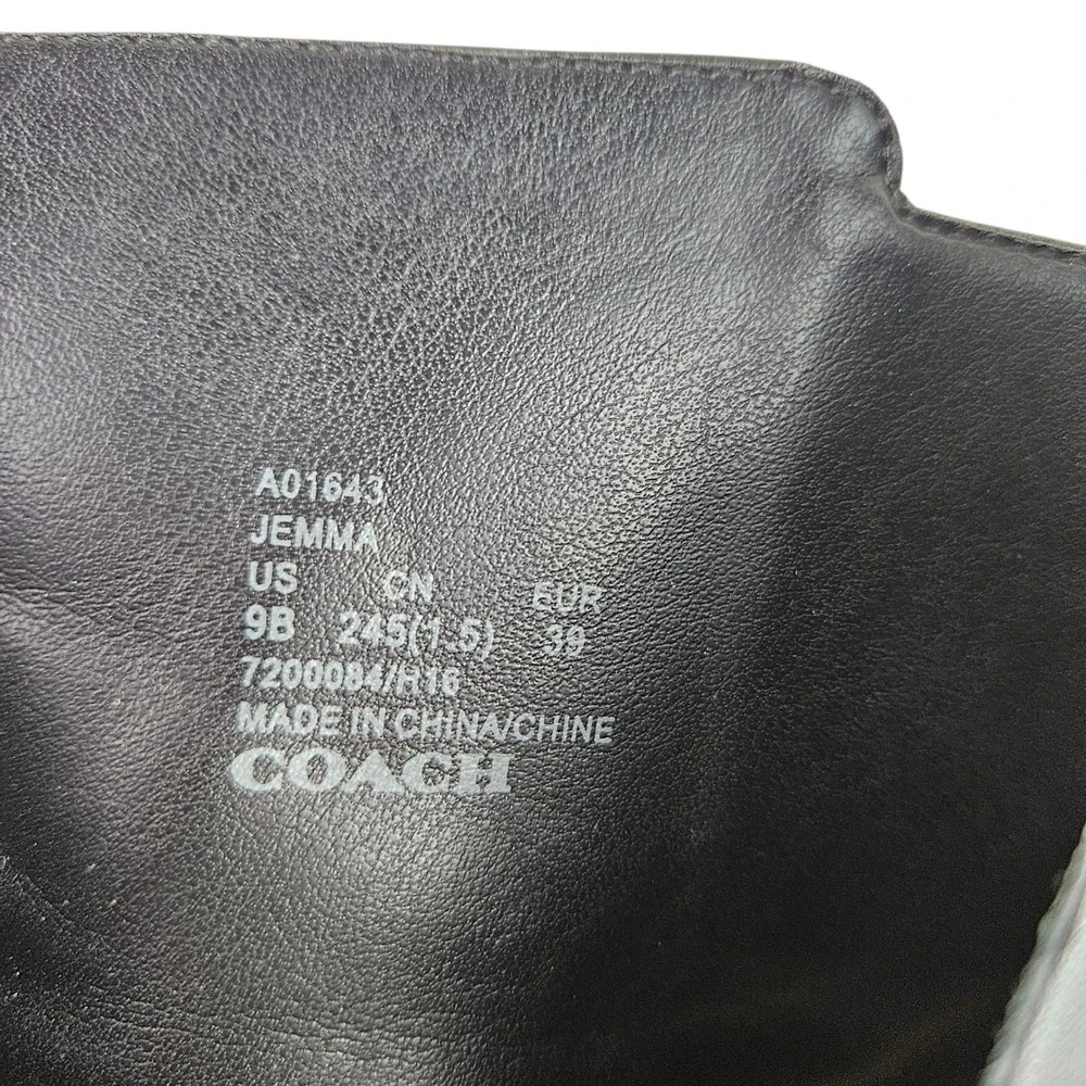 Coach Jemma Black Leather Heeled‎ Ankle Boots Size 9B
